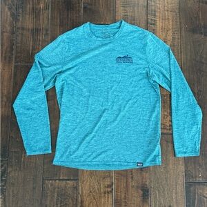 Patagonia Capilene Cool Daily Tech Men’s T-Shirt Blue Small Long Sleeve Graphic